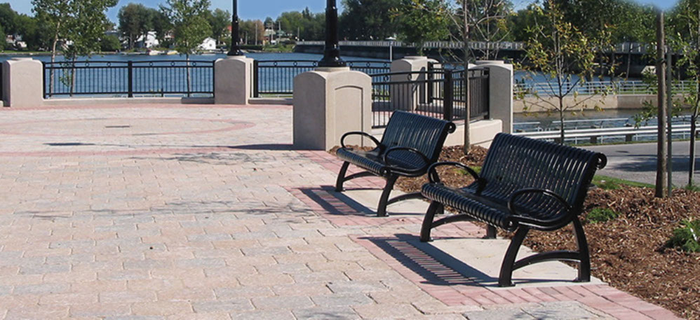 Site Amenities, park benches, park equipment, tables, and bike racks